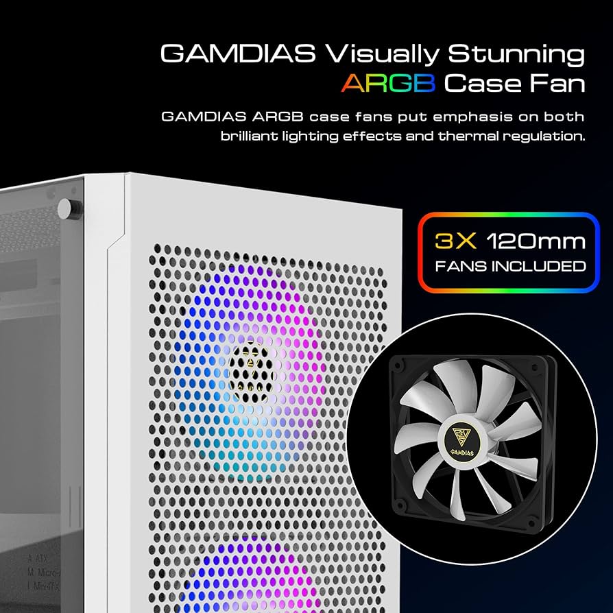 Amazon.com: GAMDIAS White RGB Gaming ATX Mid Tower Computer